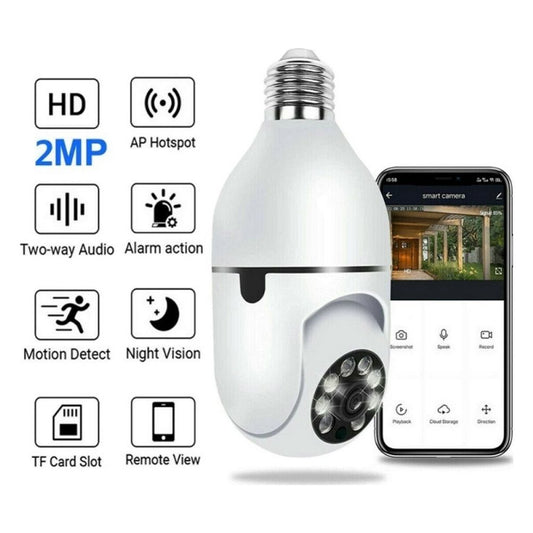 Camara Tipo Bombilla Inteligente de Vigilancia 1080p Wifi IP Smart